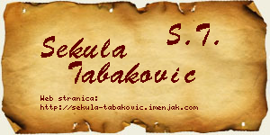 Sekula Tabaković vizit kartica